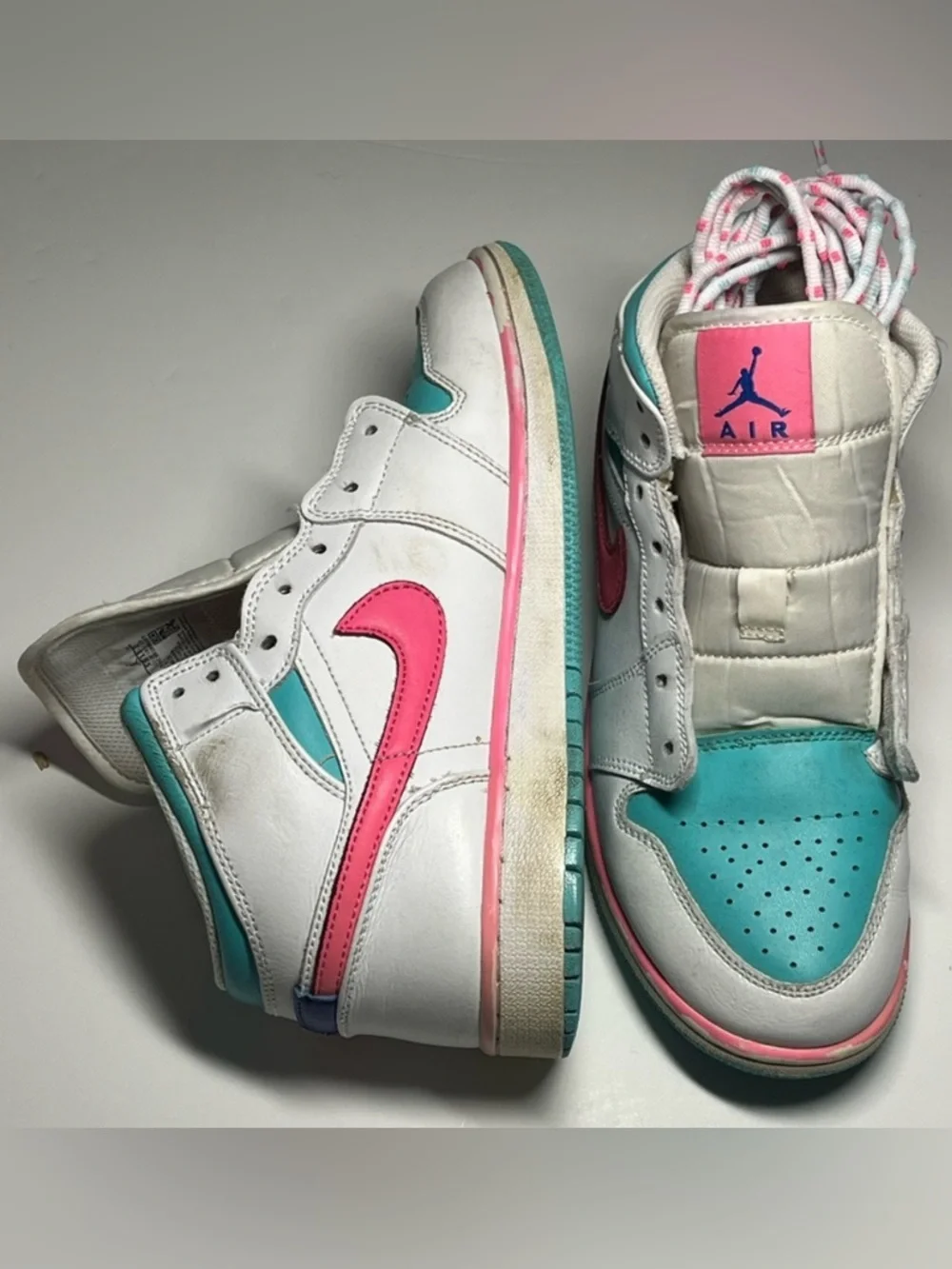 Nike Youth 6.5 Air Jordan 1 Mid GS 'Digital Pink’ 2020 Lifestyle White Green